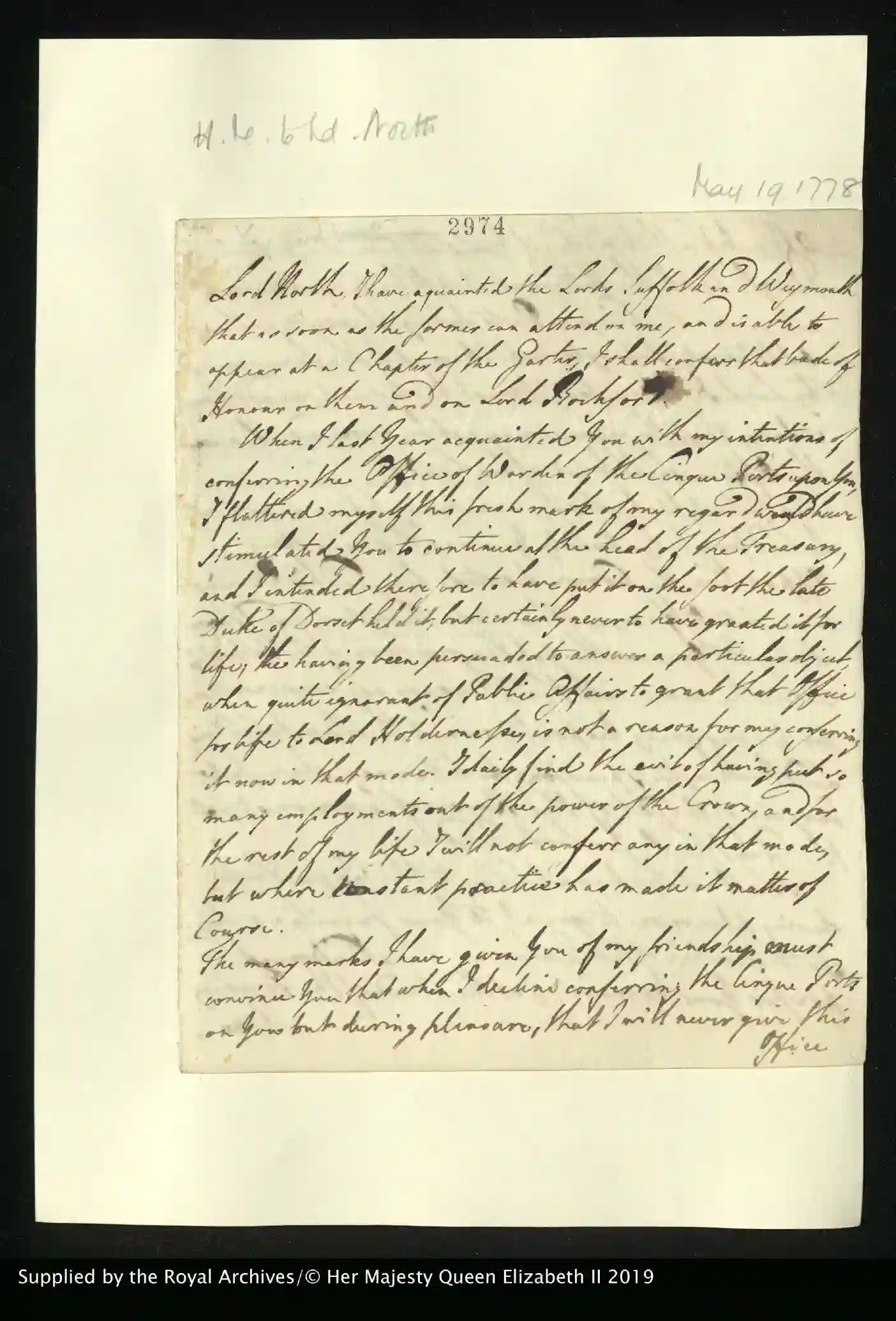 GEO_MAIN_2974 George III to Lord North May 19 1778_page-0001