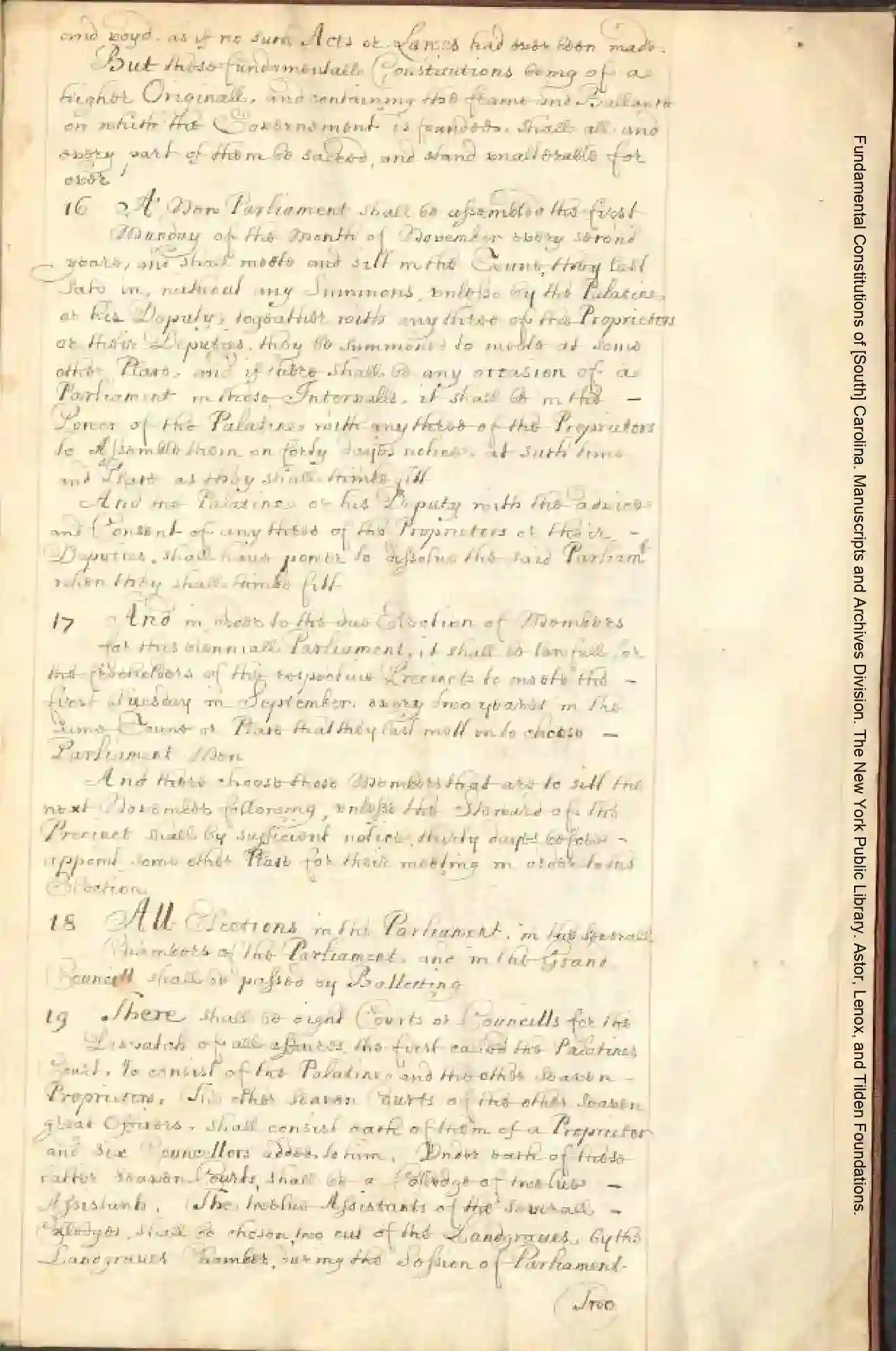 NYPL 1669 coppy of the fundamental constitutions mssfile1790_8743_page-0007