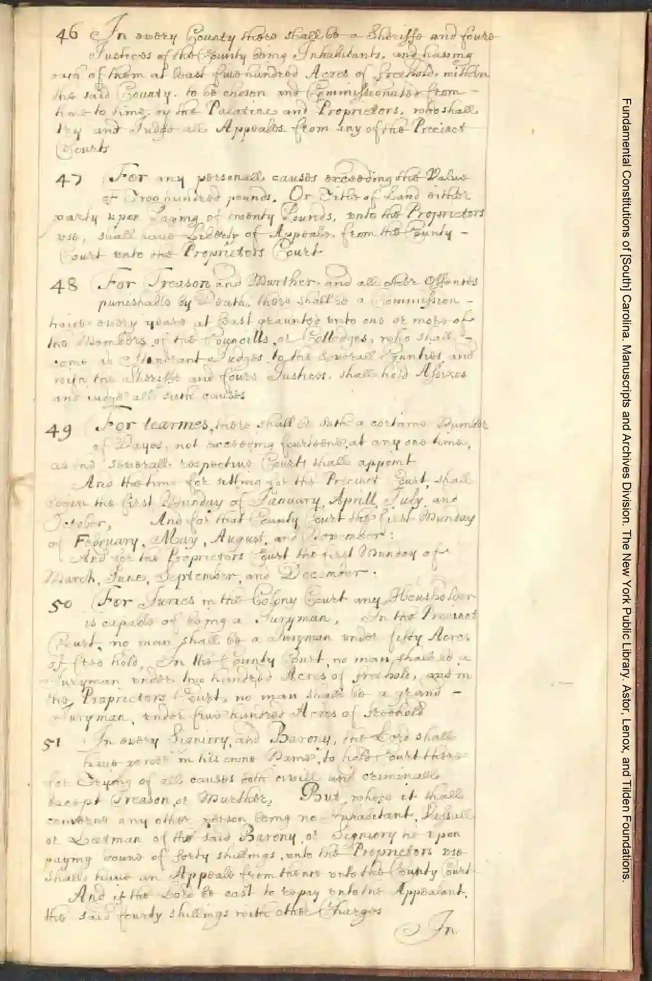 NYPL 1669 coppy of the fundamental constitutions mssfile1790_8743_page-0010