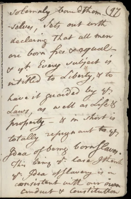 William Cushing Notes on Quock Walker Case_11