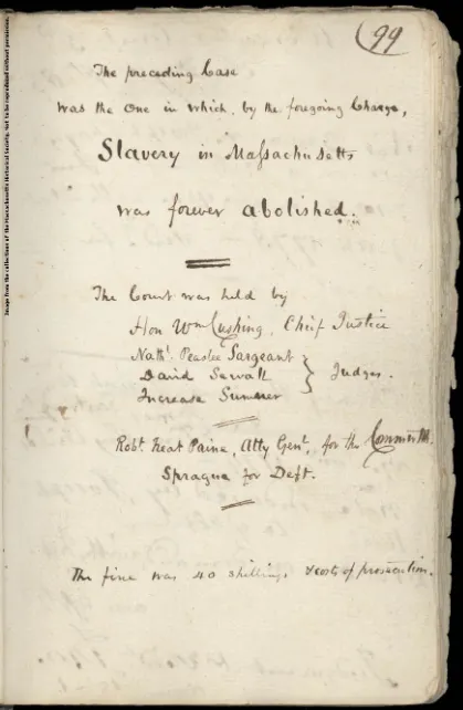 William Cushing Notes on Quock Walker Case_13