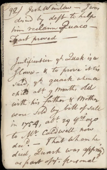 William Cushing Notes on Quock Walker Case_6