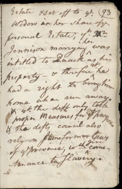 William Cushing Notes on Quock Walker Case_7