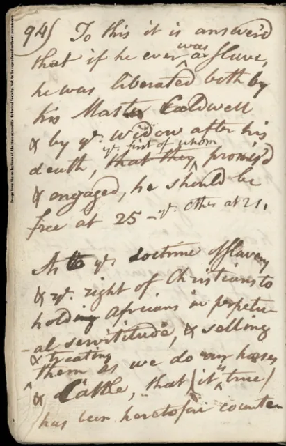 William Cushing Notes on Quock Walker Case_8