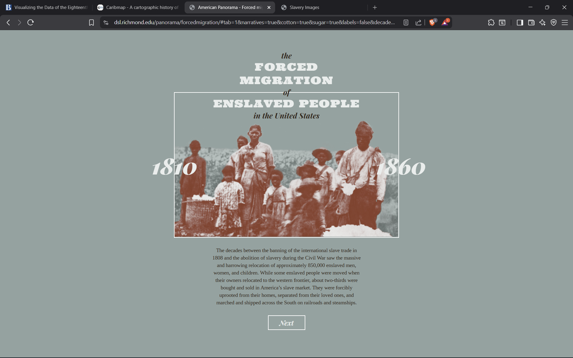 American Panorama: The Forced Migration of Enslaved People