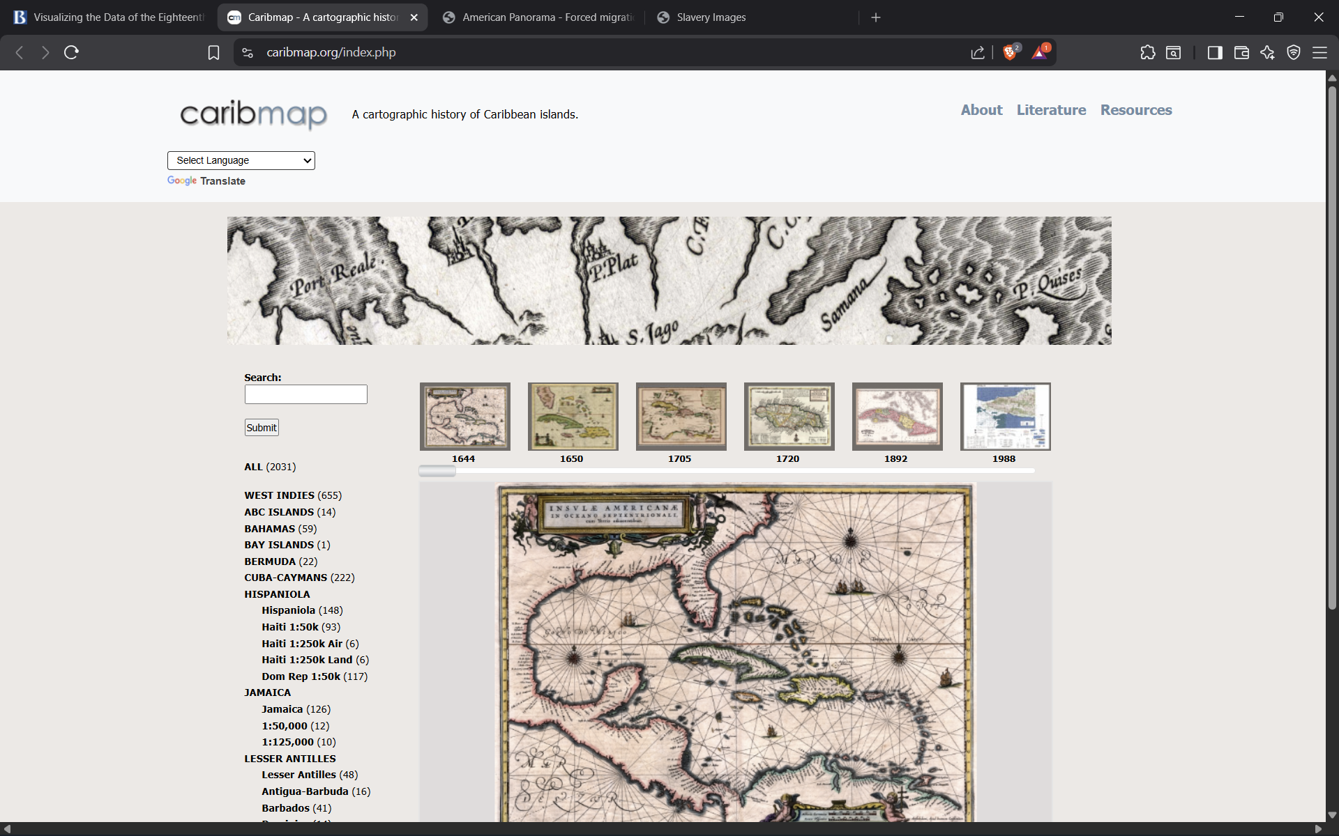 Caribmap - A Cartographic History of Caribbean Islands