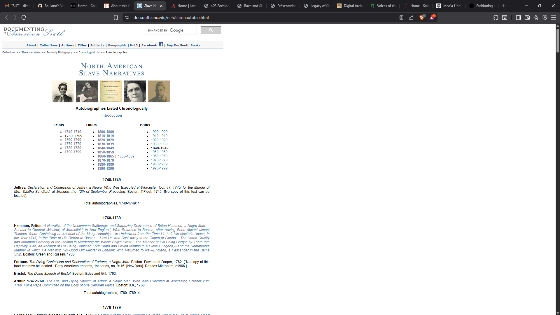 North American Slave Narratives